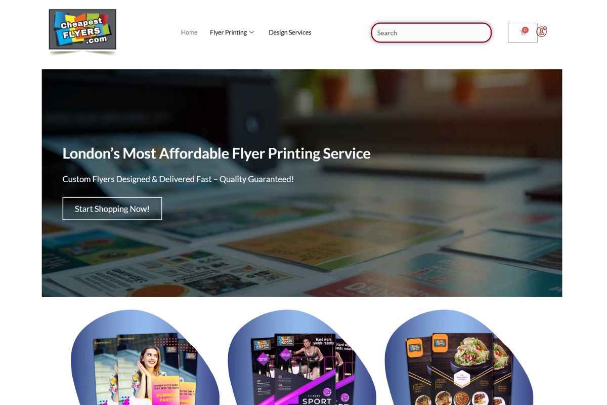 Printing business website design London UK